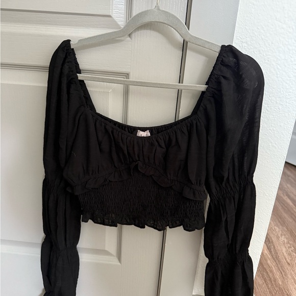 Black Ruffled Two-Piece Set - Picture 2 of 5